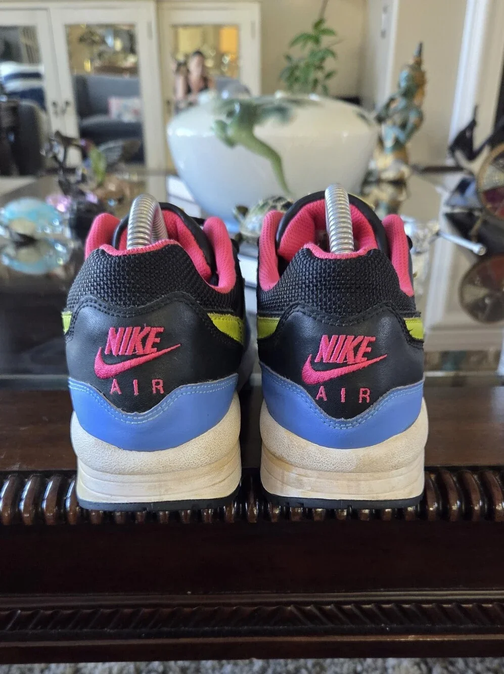 Nike Air Max Men’s Black, Blue & Neon Green Sneakers